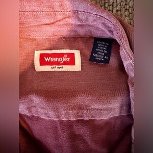 Wrangler Red/Brick Button Up Shirt Mens Size XL Pink Short Sleeve Flex Comfort